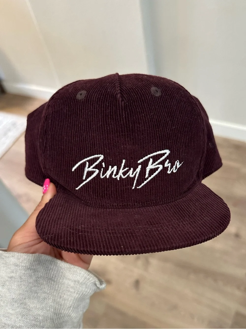 BinkyBro Toddler Hat-  Burgundy Corduroy